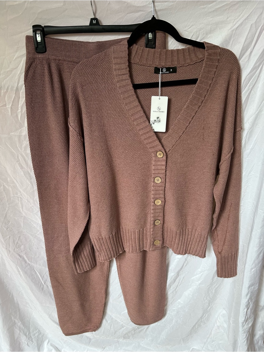 NWT Lillusory Nutmeg Knit Cardigan Pants Set M